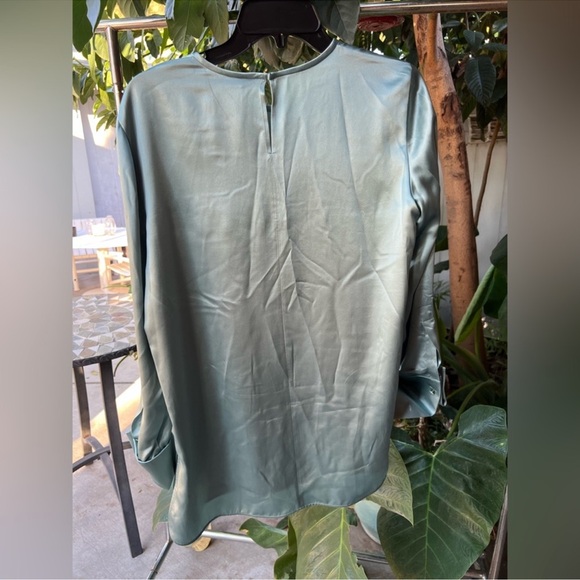 Maxmara silky sage green long sleeve blouse - Picture 2 of 3